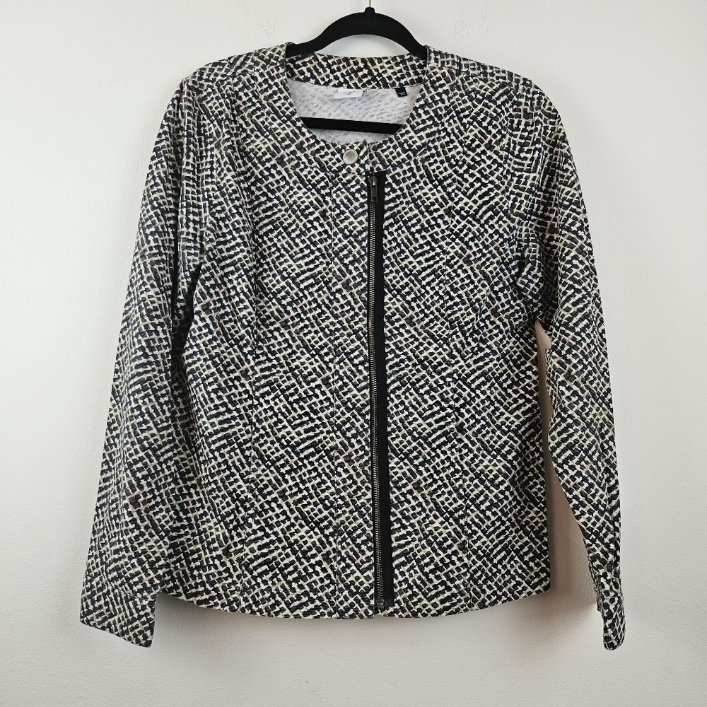 Cabi Cliffside Multicolor Full Zip Lightweight Moto Jacket Size Medium